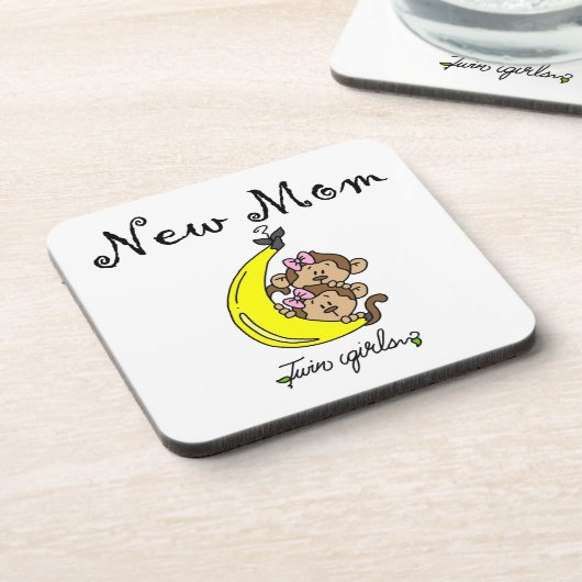 双子の女の子の新しいママのプレゼント コースター (左側)