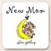 双子の女の子の新しいママのプレゼント コースター (正面)