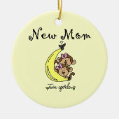 双子の女の子の新しいママのプレゼント セラミックオーナメント (正面)