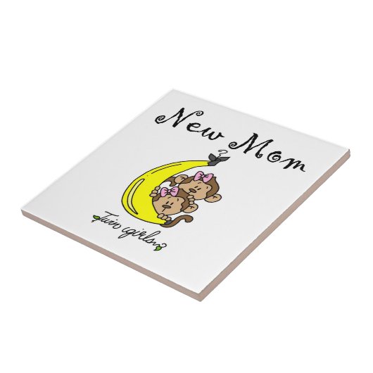 双子の女の子の新しいママのプレゼント タイル (側面)