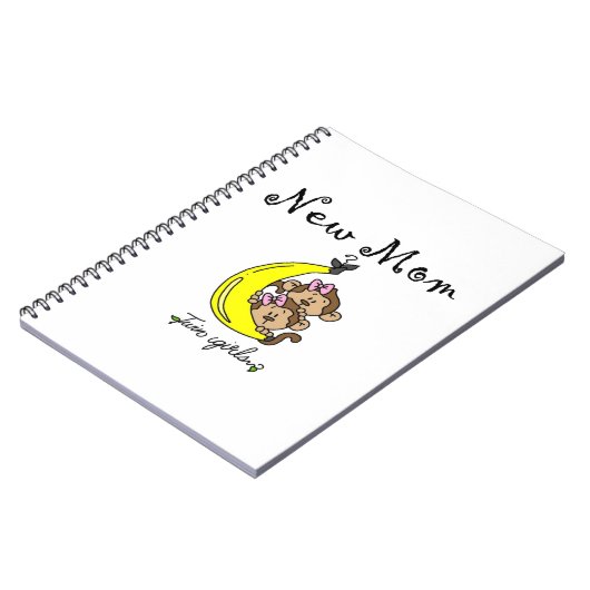 双子の女の子の新しいママのプレゼント ノートブック (左側)