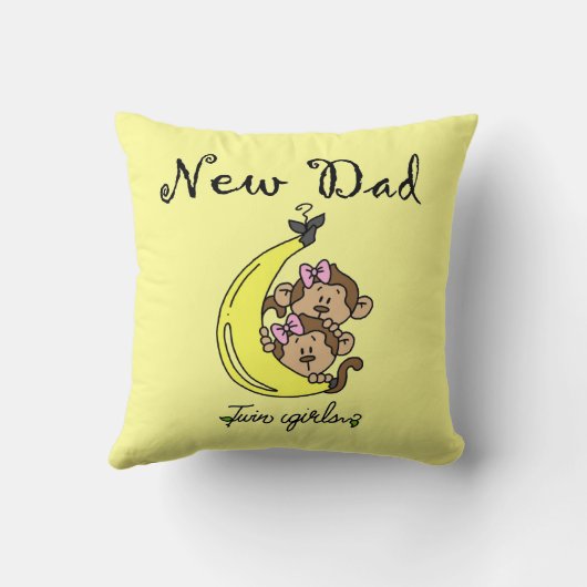 双子の女の子の新しい父の贈り物 クッション (裏面)