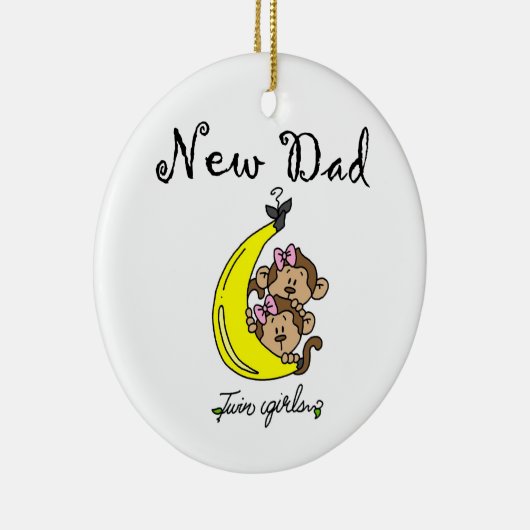 双子の女の子の新しい父の贈り物 セラミックオーナメント (右)