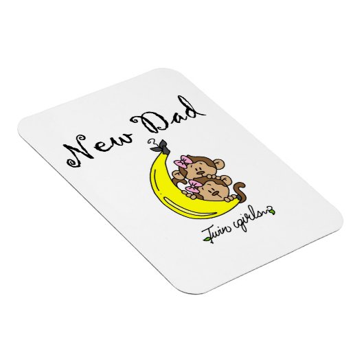 双子の女の子の新しい父の贈り物 マグネット (右側)