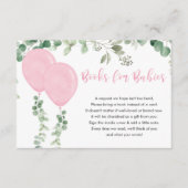 双子の女の子の本 ピンクの風船 ユーカリ エンクロージャーカード (正面)