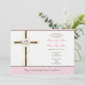 双子の女の子の洗礼/命名式招待状 招待状 (スタンド正面)