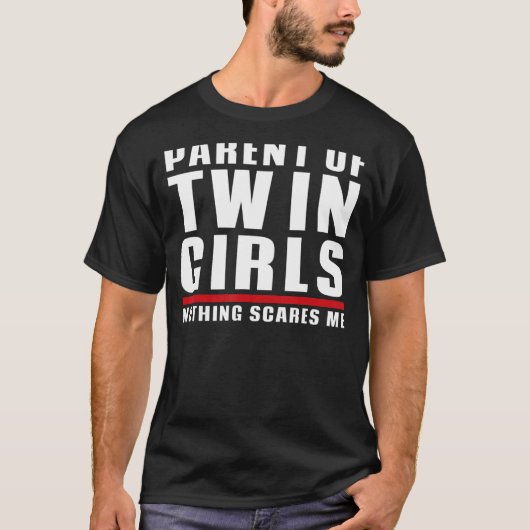 双子の女の子の親なし怖い私ママパパ胡 Tシャツ (正面)