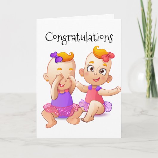 双子の女の子の誕生で全てが倍になる カード (正面)