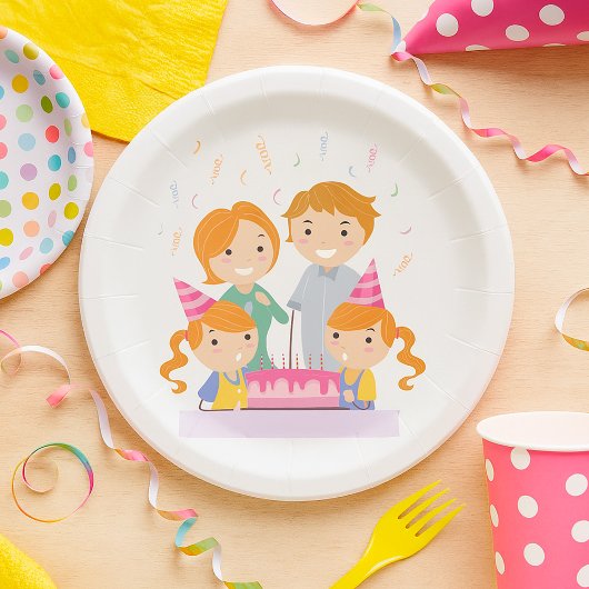 双子の女の子の誕生日 ペーパープレート