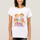 双子の女の子の誕生日 Tシャツ (正面)