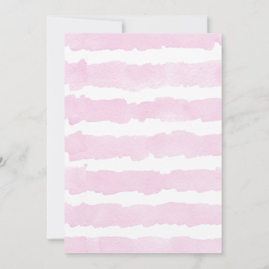 双子の女の子の赤ちゃんシャワーゾウのピンク金ゴールド 招待状 (裏面)