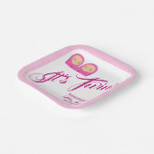双子の女の子の赤ちゃんシャワーパーティーピンク。 ペーパープレート (傾斜あり)