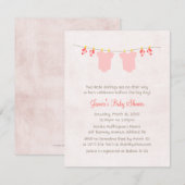 双子の女の子の赤ちゃんシャワーパーティー招待状　２倍に楽しい 招待状 (正面/裏面)