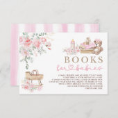 双子の女の子の赤ちゃん服 ピンクの花柄の本 エンクロージャーカード (正面/裏面)