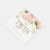 双子の女の子の赤面ピンクのフローラ赤ちゃんシャワー スタンダードランチョンナプキン (角)