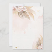 双子の女の子 パンパス グラス ボヘミアンデザート ベイビーシャワー 招待状 (裏面)