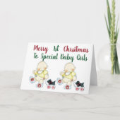 ***双子の女の子*****初のクリスマス**** シーズンカード (正面)