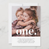 双子の女の子 - 1歳の誕生日 - フォト招待状 招待状 (正面)