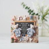 双子の妊娠の告知デジタル 案内状 (スタンド正面)