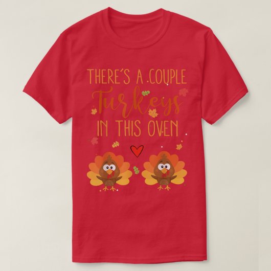 双子の妊娠の発表ベビーがThanksgiviを明らかにする Tシャツ (デザイン正面)