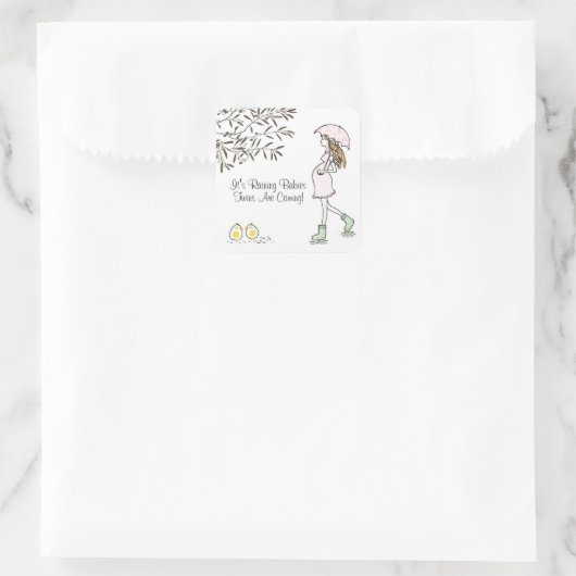 双子の妊娠の発表 スクエアシール (バッグ)