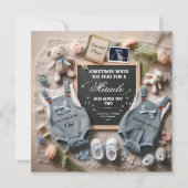 双子の妊娠の発表 | 双子を期待する 案内状 (正面)