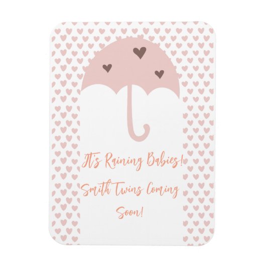 双子の妊娠を知らせるマグネット「It's Raining Twins」 マグネット (縦)