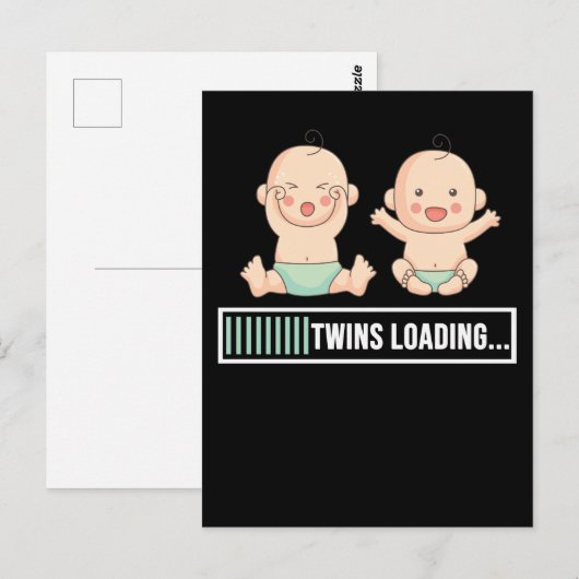 双子の妊娠告知 ポストカード (正面/裏面)