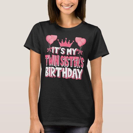 双子の妹の誕生祝い Tシャツ (正面)