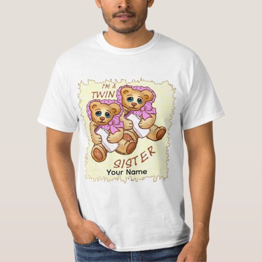 双子の姉妹のクマ Tシャツ (正面)