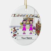 双子の姉妹 セラミックオーナメント (右)