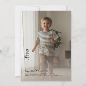 双子の子供のキュートな写真のパーティー招待状 招待状 (裏面)