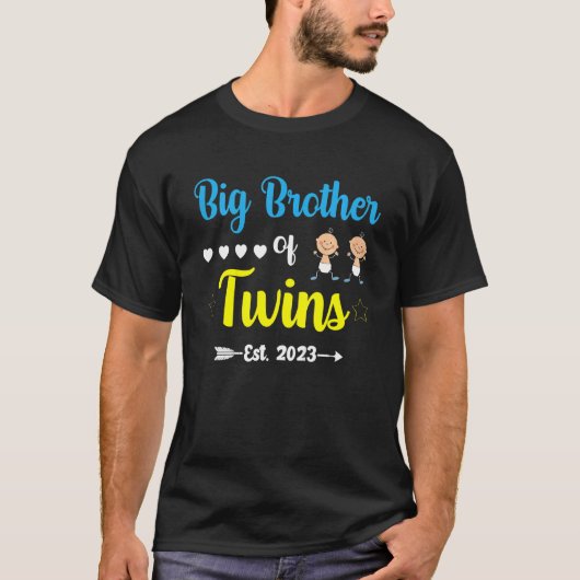 双子の子供のビッグブラザー2023妊娠アナウンセム Tシャツ (正面)
