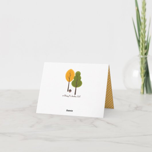 双子の子狐のおむつベビーシャワー感謝カード サンキューカード (裏面)