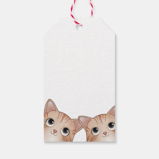 双子の子猫とパーティー　ありがとう ギフトタグ (裏面)