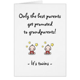 双子の孫、祖父母おめでとう