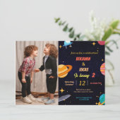 双子の宇宙兄弟の誕生日パーティー 招待状 (スタンド正面)