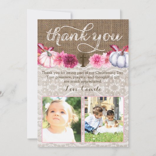 双子の宗教的サンキューカードとカボチャ サンキューカード (正面)