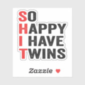 双子の家族の引用文ギフトおもしろいを持って幸せ シール (シート)