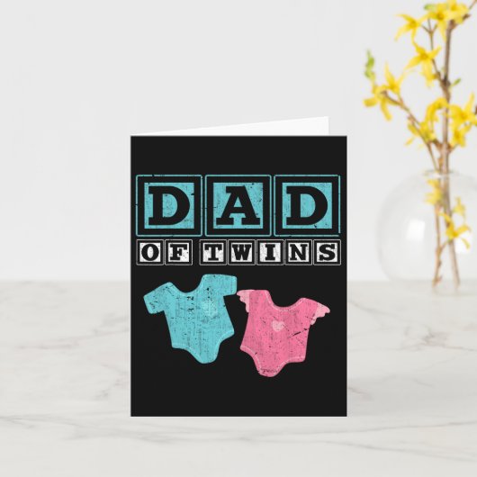 双子の家族の父の日の未来の両親 カード (黄色い花)