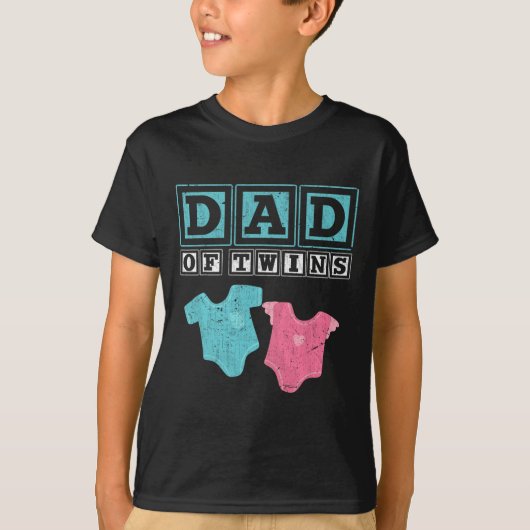 双子の家族の父の日の未来の両親 Tシャツ (正面)