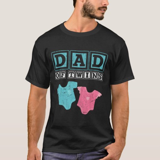 双子の家族の父の日の未来の両親 Tシャツ (正面)
