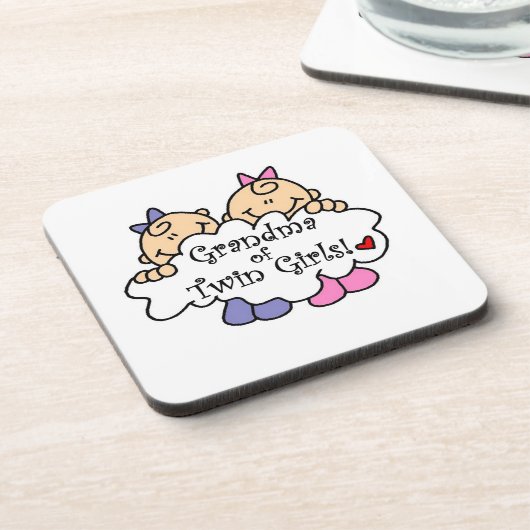 双子の少女のおばあちゃんプレゼント コースター (左側)