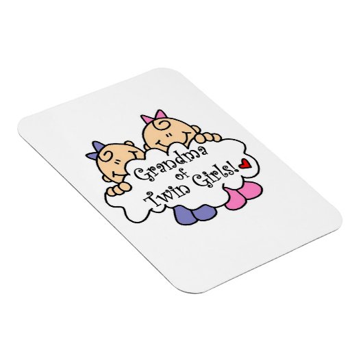 双子の少女のおばあちゃんプレゼント マグネット (右側)
