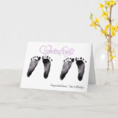 双子の少女の祝福を期待 カード (黄色い花)