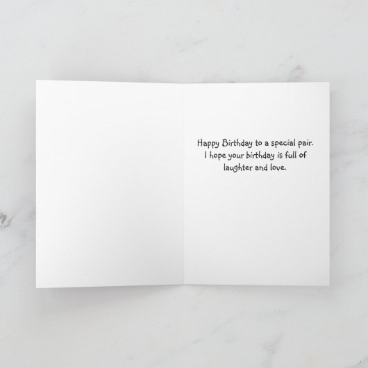 双子の少年がケーキの誕生日2 カード (内部)