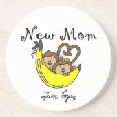 双子の少年たち新しい母の贈り物 コースター (正面)