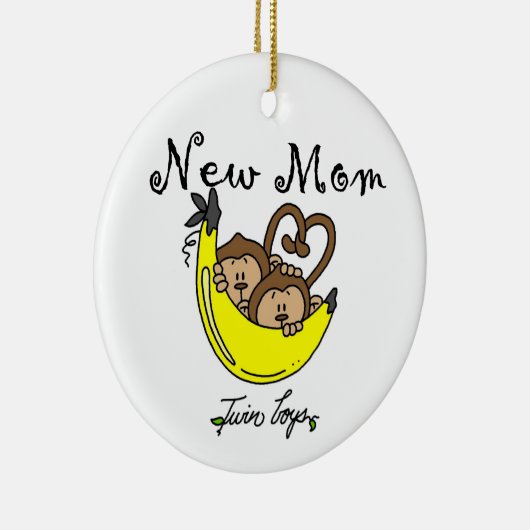 双子の少年たち新しい母の贈り物 セラミックオーナメント (右)