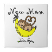 双子の少年たち新しい母の贈り物 タイル (正面)