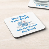 双子の少年たち新しい父の贈り物 コースター (左側)